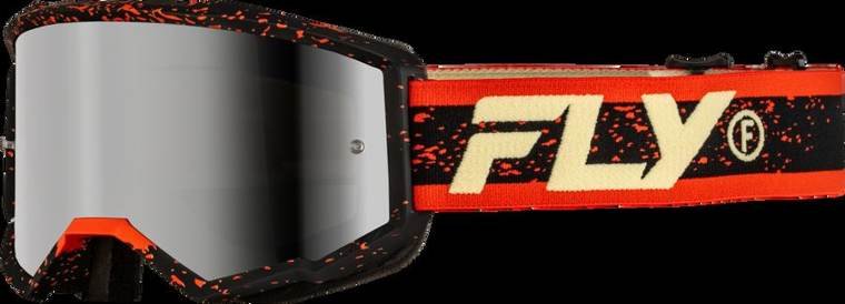 Yth Zone Goggle Blk/Red/Cream W/ Silver Mirror/Smoke Lens