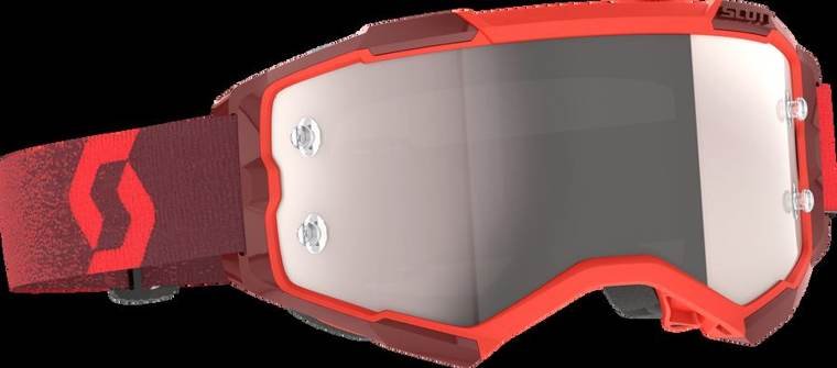 Fury Goggle Red Silver Chrome Works