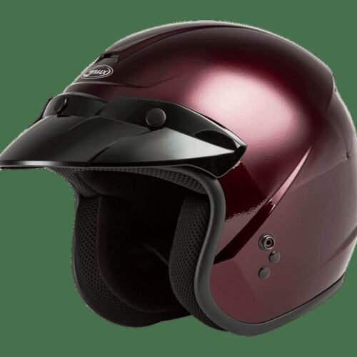 Of-2 Open-Face Helmet Wine Red Sm for sale