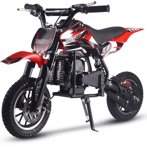 Alien DLX Kids Gas Dirt Bike, 50cc 2-Stroke, Age 6 and up - Red