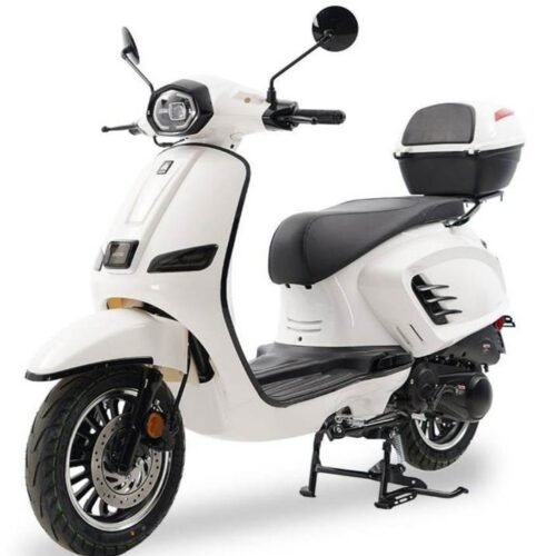 Classic 150cc Street Scooter, Automatic Shifting, 12 inch Aluminum Wheels, LED Lighting, Digital Dash, Trunk Included for sale