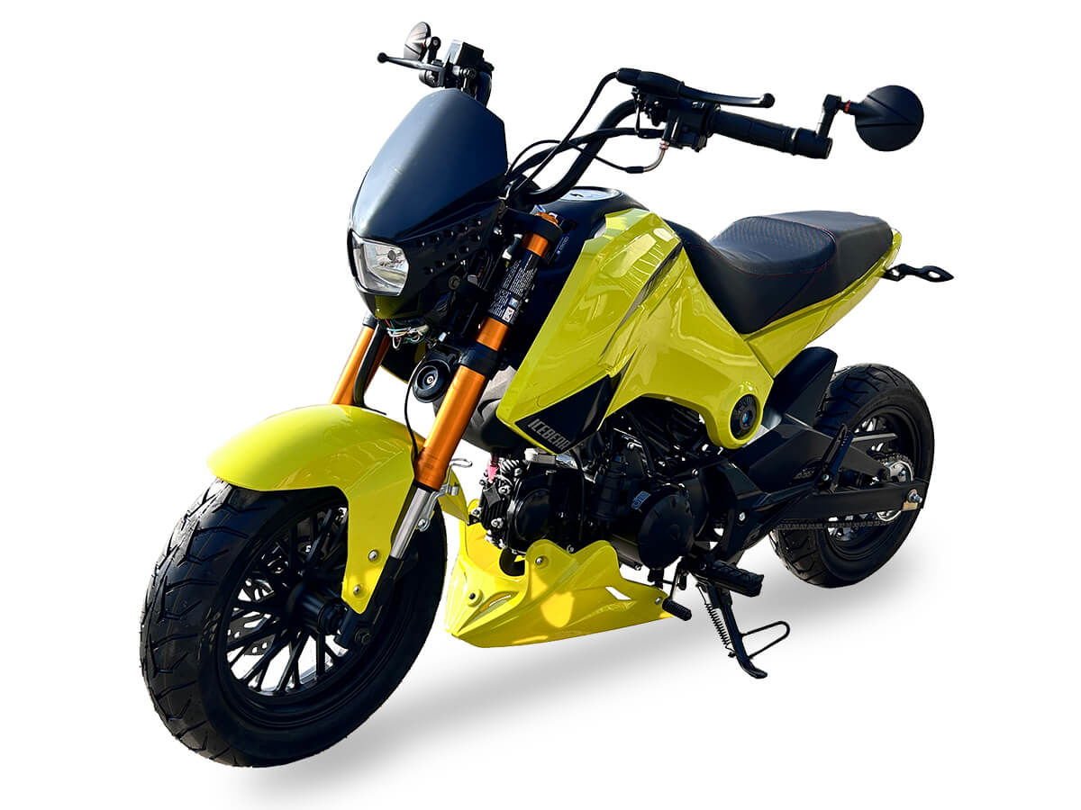 Fuerza 125cc Motorcycle, 4-Speed Manual, Dual Disc Brakes, 12 inch Aluminum Wheels, 50 State Legal - Metallic White