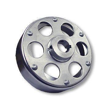 Go Kart Brake Drum, for 6" Brake, 4-9/16" Bore, Chrome-Plated with Riveted Uni-Hub, 1-1/4 in. Bore for sale