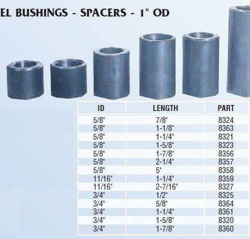 Mini Bike Axle Spacers, 1" OD, Choose size for sale