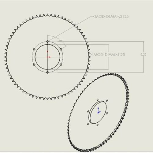 72T #530 Chain Sprocket, 6 Hole - 4.25" Bolt Circle for sale