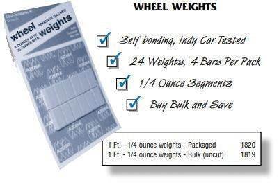 1820 Self Bonding Wheel Weights, 1 Ft. 1/4 Ounce (4 Bars Per Pack) for sale