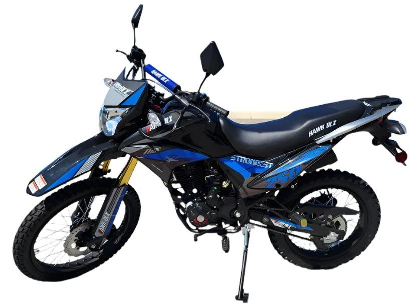 Hawk DLX 250cc Fuel Injected Dual Sport Dirt Bike, 5-Speed Manual, Electric Start, 21/18 inch Wheels, Ages 16 and up - Blue