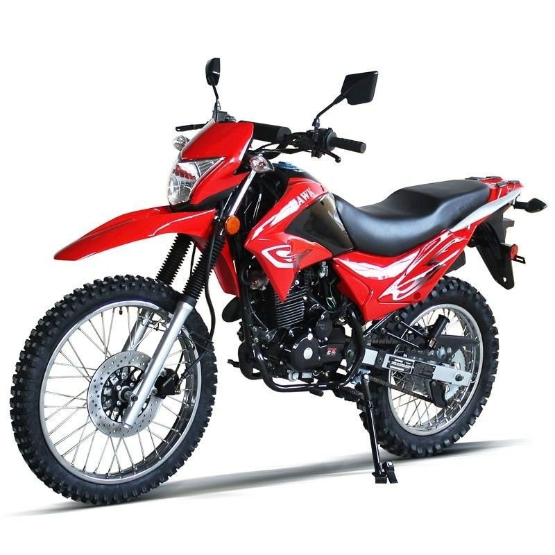 Hawk-X 250cc Dual Sport Dirt Bike, 5-Speed Manual, Electric Start, 21/18 inch Wheels, DOT Approved, Ages 16 and up - Red
