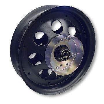 Mini Bike Wheel, 10 in. Black Oxide Steel, Brake Drum, 5/8 in. ID Precision Ball Bearing for sale