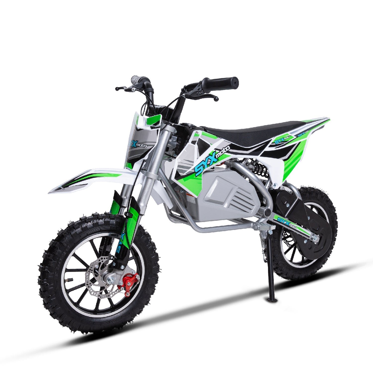 SYX MOTO KBE 500W Kids Electric Dirt Bike | 36V Mini Off-Road E-Bike for Beginners - Green/Grey