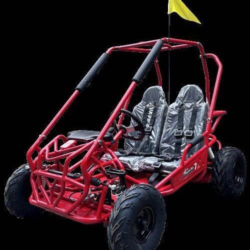 TrailMaster Apache 7 212cc Youth Go Kart for Kids Ages 10+ – Full Roll Cage, High-Back Seats, Over-the-Shoulder Harnesses, Air-Cooled Engine