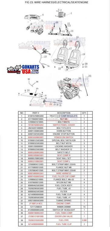 REF-23-33 ENGINE COMP, for TrailMaster Blazer 200R Go Kart (JF168FLH-8CC)