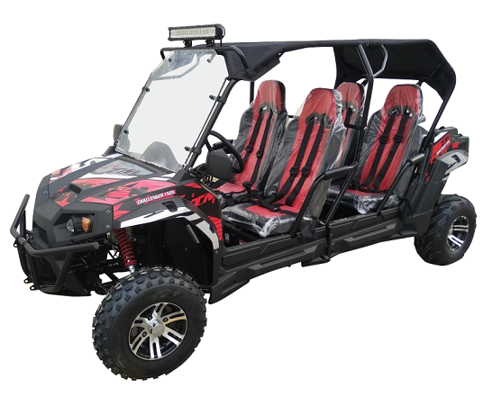 TrailMaster Challenger 200EX EFI 4-Seater UTV Side by Side Go Kart - Black