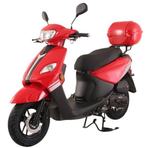 TrailMaster Flash 50cc Street Scooter, CVT Automatic, LED Lights, Rear Trunk Included