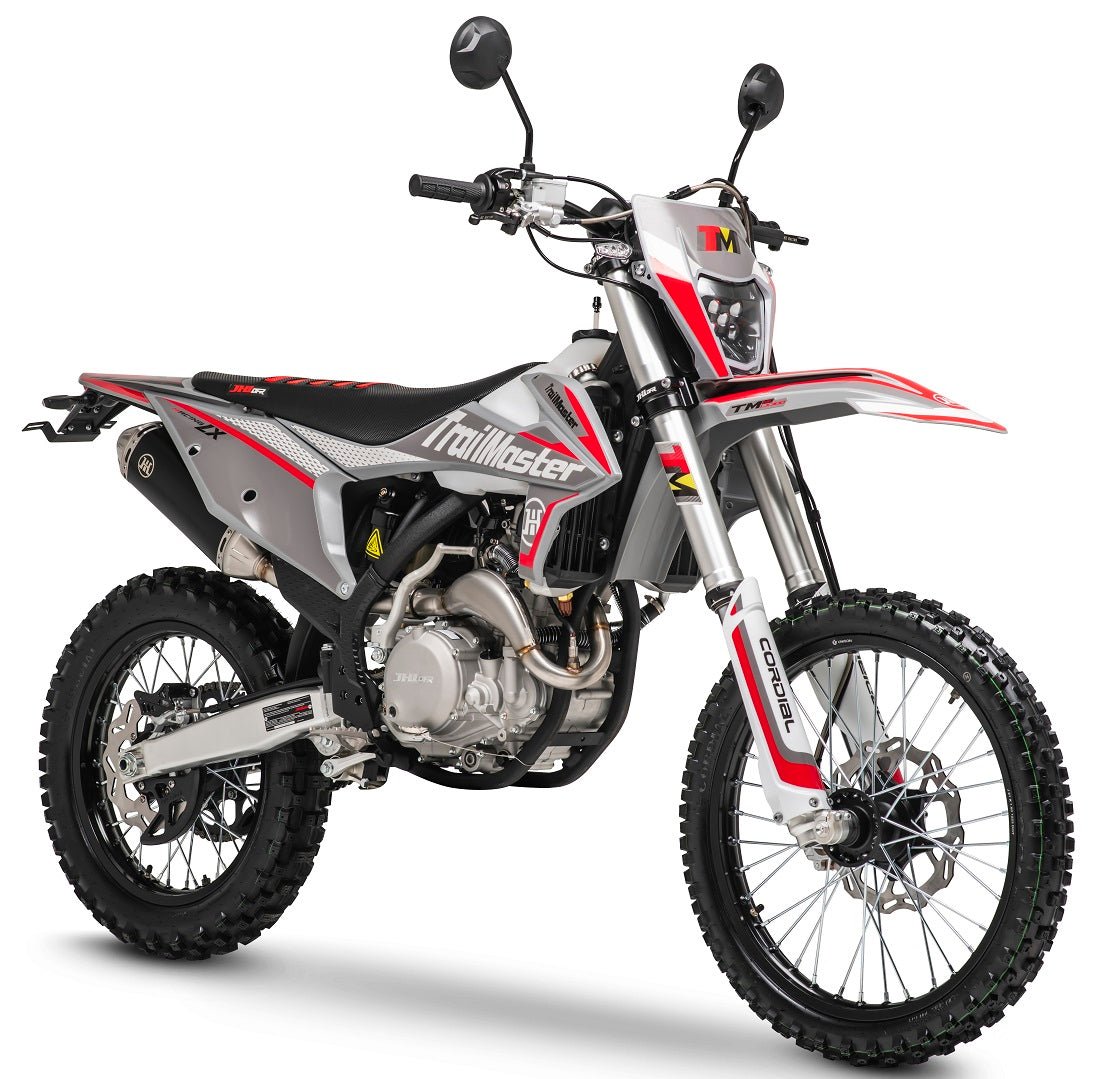TrailMaster LX300 Dual Sport Dirt Bike, NC300 EFI Racing Engine, Liquid-Cooled, 6-Speed Manual, Dual Disc Brakes, Electric Start with Kick backup, Wheels (21/18) - Red