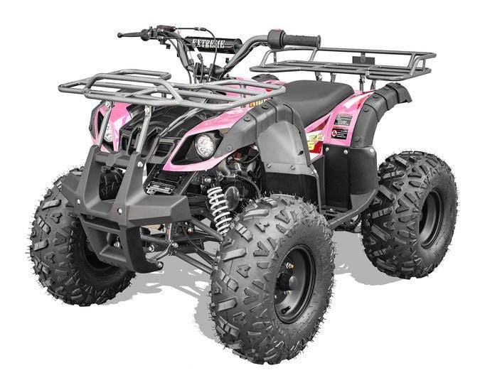 TrailMaster T125U Rancher 125cc ATV, Automatic with Reverse, Front Bumper, Front Rack, Rear Rack, Ages 9-12 - Pink