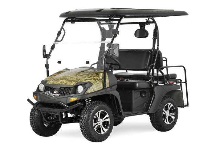 TrailMaster Taurus 200E-GX UTV Gas Golf Cart, Full Length Roof, 4-Seat, DOT Approved, Electronic Fuel Injection - Tree Camo