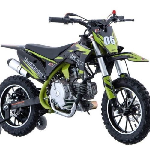 TrailMaster TM06 60cc Gas Dirt Bike, with Electric Start, Automatic, Training Wheels Included, Ages 6-9 for sale