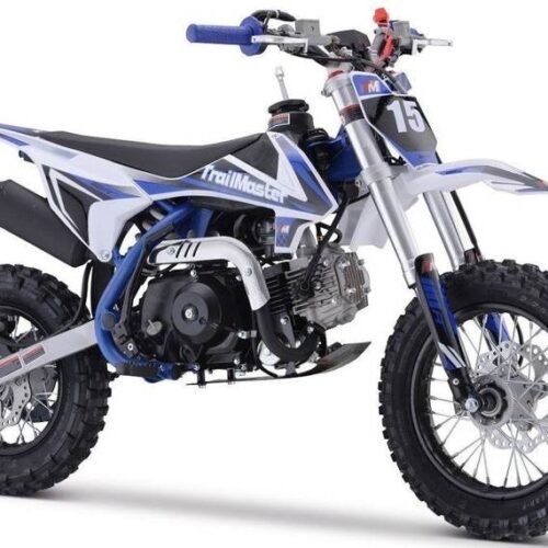 TrailMaster TM15 110cc Dirt Bike, 4-Speed Semi-Auto, Electric Start w/Kick backup, Dual Disc Brakes (12/10) Ages 8-12 for sale