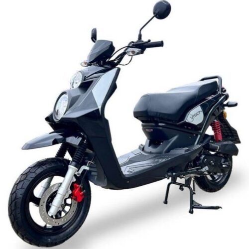 Vision 50cc Street Scooter, Automatic Shifting, Front Disc/Rear Drum Brakes, 12 inch Aluminum Wheels