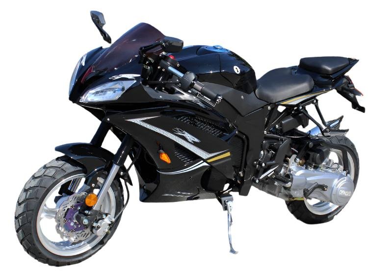 Wasp 200 Sport Motorcycle, Automatic Shifting, Hydraulic Disc Brakes, 13-inch Alloy Wheels - Black