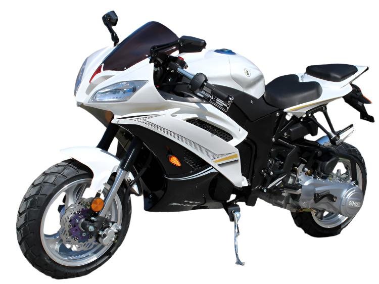 Wasp 200 Sport Motorcycle, Automatic Shifting, Hydraulic Disc Brakes, 13-inch Alloy Wheels - White