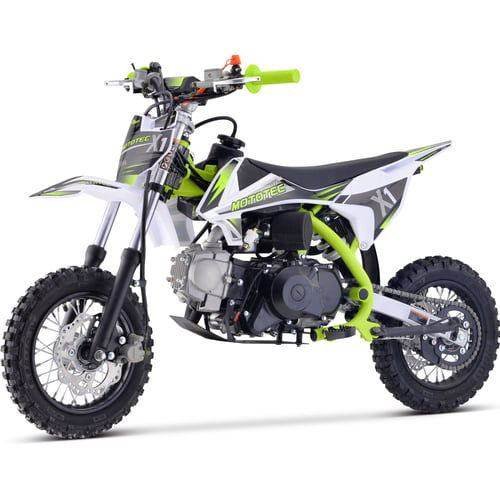 X1 110cc Kids Gas Dirt Bike, Electric Start, Automatic, 10/10 inch Wheels, 23 inch Seat Height, Ages 8 and up